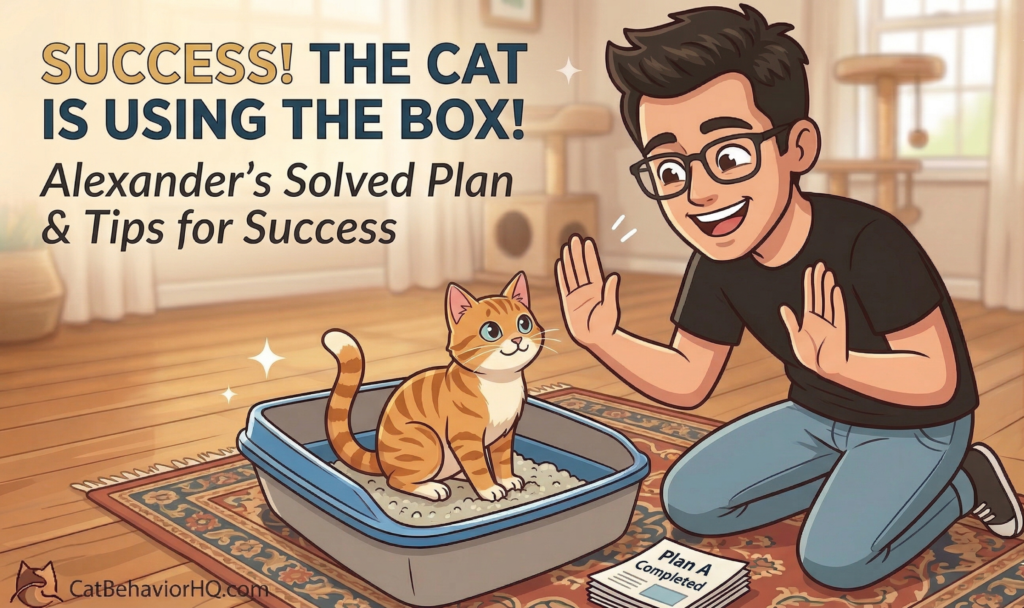 alexander correted cat peeing beside litter box behavior